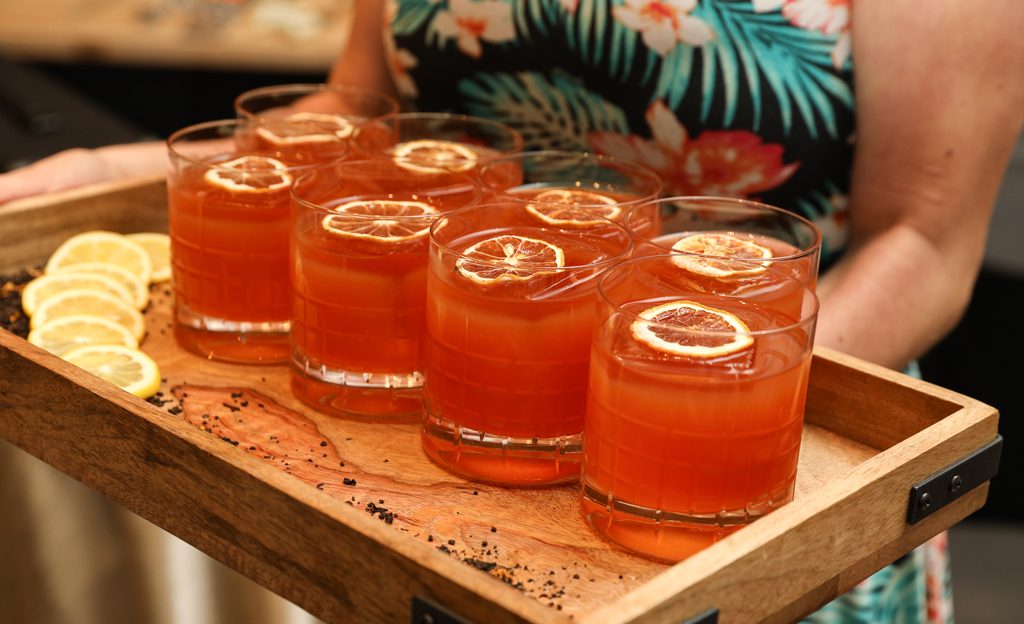 tray of cocktails